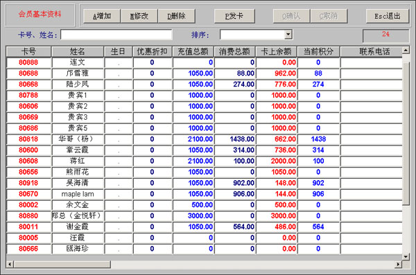 美容院收银(会员)管理系统